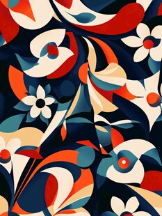 抽象花卉几何图案设计