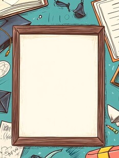 手绘相框旁的文具小景
