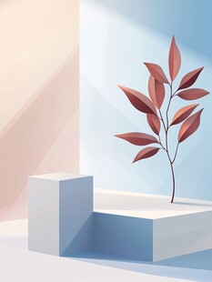 简约空间中的红叶绿植