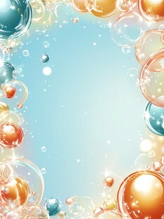 梦幻多彩气泡边框背景图
