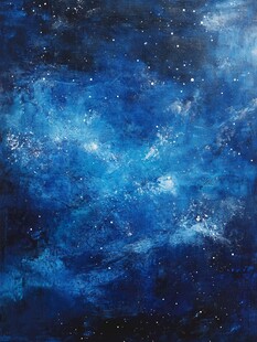 梦幻蓝色星空抽象画