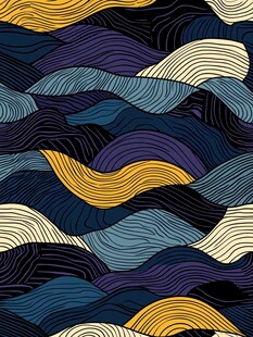 波浪线条抽象几何图案背景
