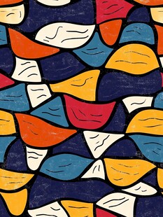 抽象几何彩色拼接图案