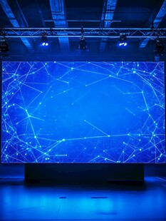 科技感舞台蓝色大屏背景