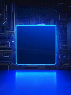 科技风蓝色芯片背景图