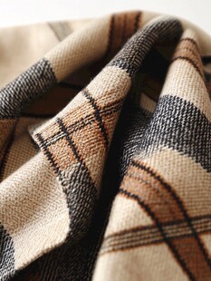 格子纹理针织布料细节