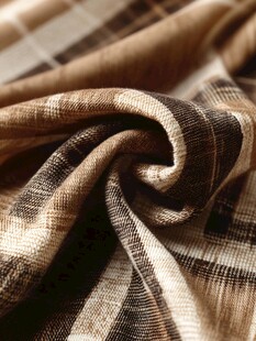 棕色格纹布料纹理特写