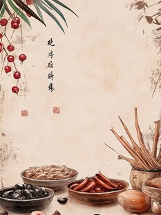 中式传统药材静物图