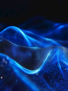 蓝色流动粒子科技感画面