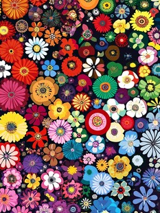 缤纷多彩花卉图案背景