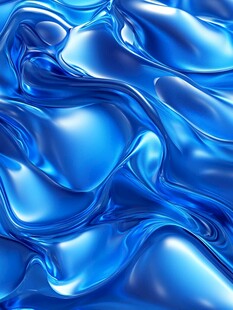 流动的蓝色液态金属纹理