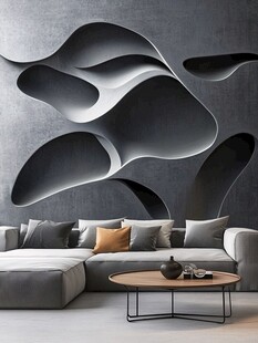 现代简约风立体艺术背景墙