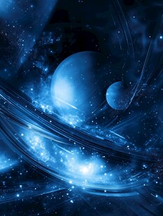 梦幻蓝色宇宙星球景象