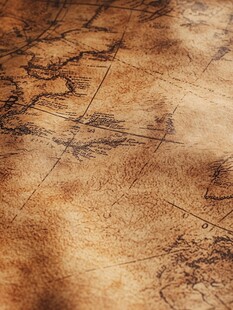 复古地图纹理特写