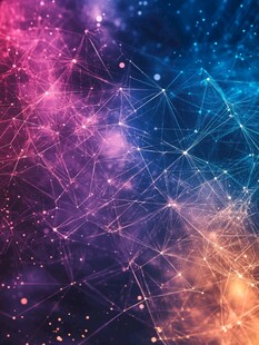 梦幻科技感的网络连接图案