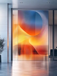 绚丽抽象艺术玻璃门设计