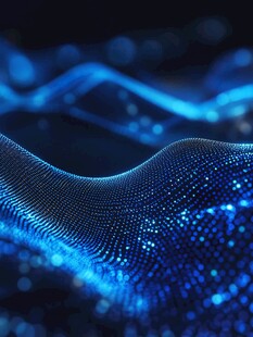 蓝色粒子流科技感动态画面