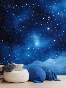梦幻星空卧室墙面装饰