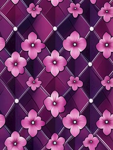 紫色花卉菱形图案背景