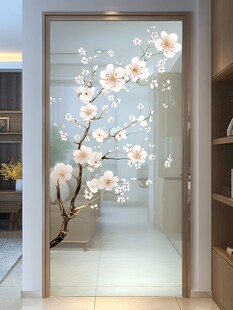 唯美樱花玻璃门装饰图案