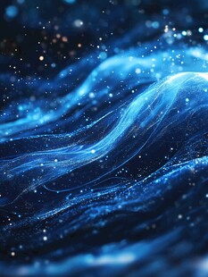 梦幻蓝色流动光影背景