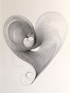 线条构成的心形艺术图案