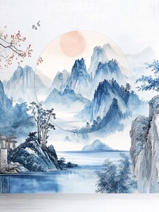 水墨山水意境背景图