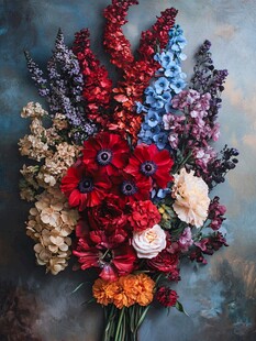多彩缤纷鲜花组合花束