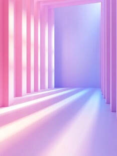 梦幻渐变光影走廊空间