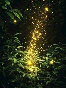 夜林萤火 梦幻微光之景