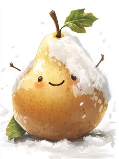 雪中小梨的可爱萌态