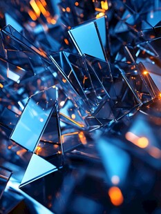 科技感三角晶体炫酷画面