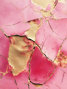 粉色裂纹中的金色纹理