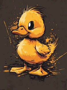 可爱小黄鸭插画形象
