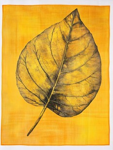 黄色背景下的单叶艺术画