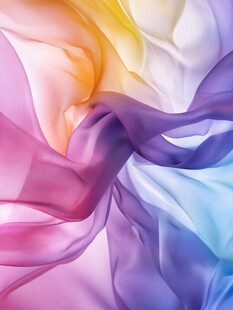 梦幻彩色飘带舞动瞬间