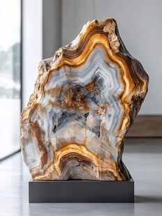 天然玛瑙摆件 纹理绚丽