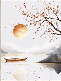 秋江月夜扁舟诗意景致