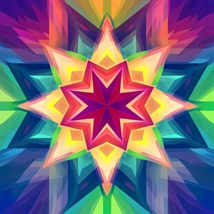 炫彩几何星形抽象图案