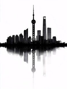 上海城市天际线剪影