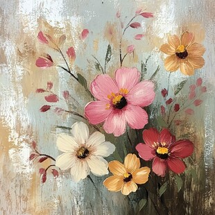 手绘花卉油画作品欣赏