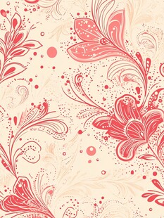 粉色花卉复古风无缝图案