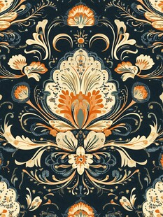 复古花卉精美无缝图案