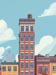 复古风高楼与多彩建筑