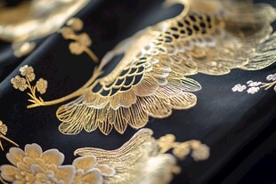 黑金刺绣华服精致纹样