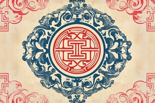 中式传统福寿花纹饰图案