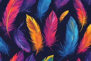 多彩羽毛图案背景设计