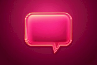 粉色霓虹对话气泡框