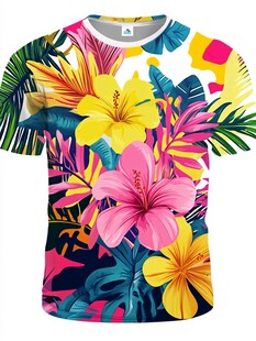热带花卉印花T恤
