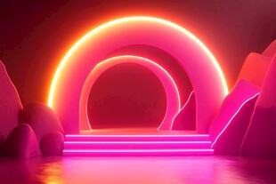 霓虹炫彩科幻风场景空间